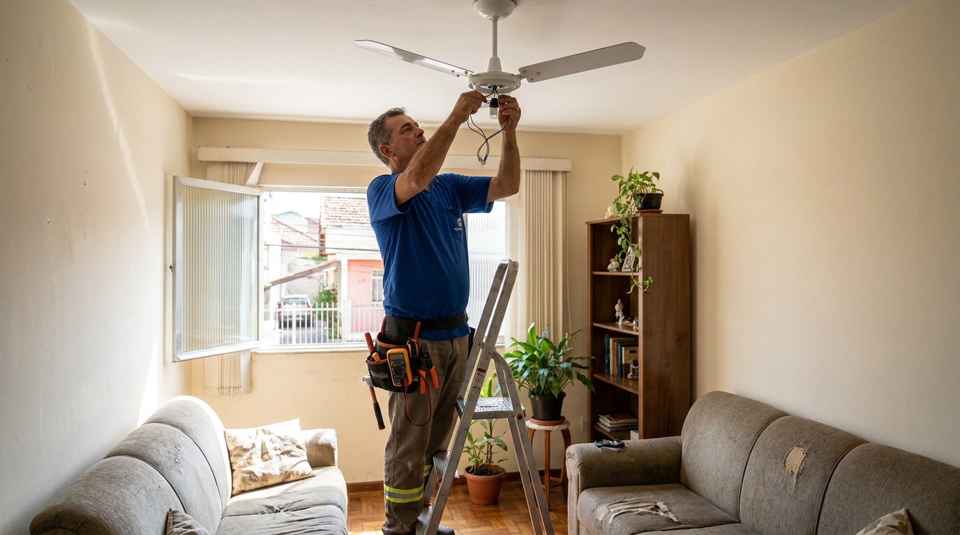 Instalacao de ventilador de teto em Curitiba‑PR