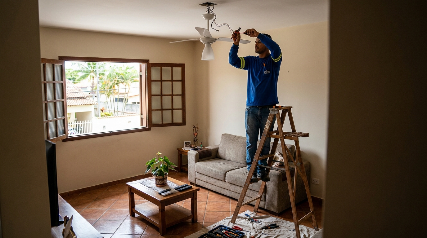 Instalacao de ventilador de teto profissional em Curitiba‑PR