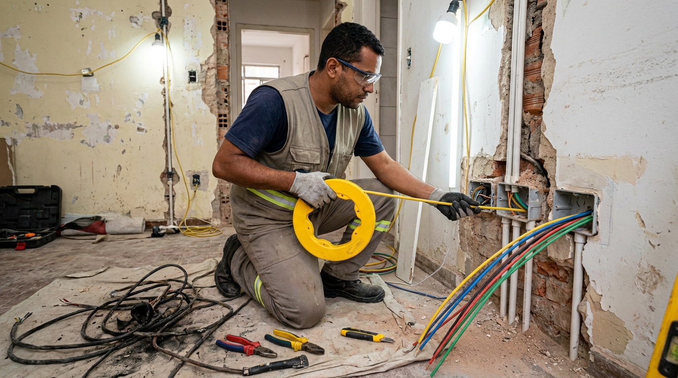 Troca de fiacao eletrica profissional em Curitiba‑PR